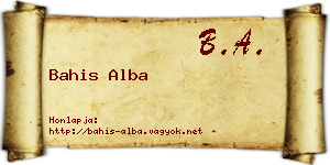 Bahis Alba névjegykártya